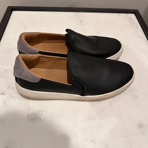 Ugg black leather slip ons
